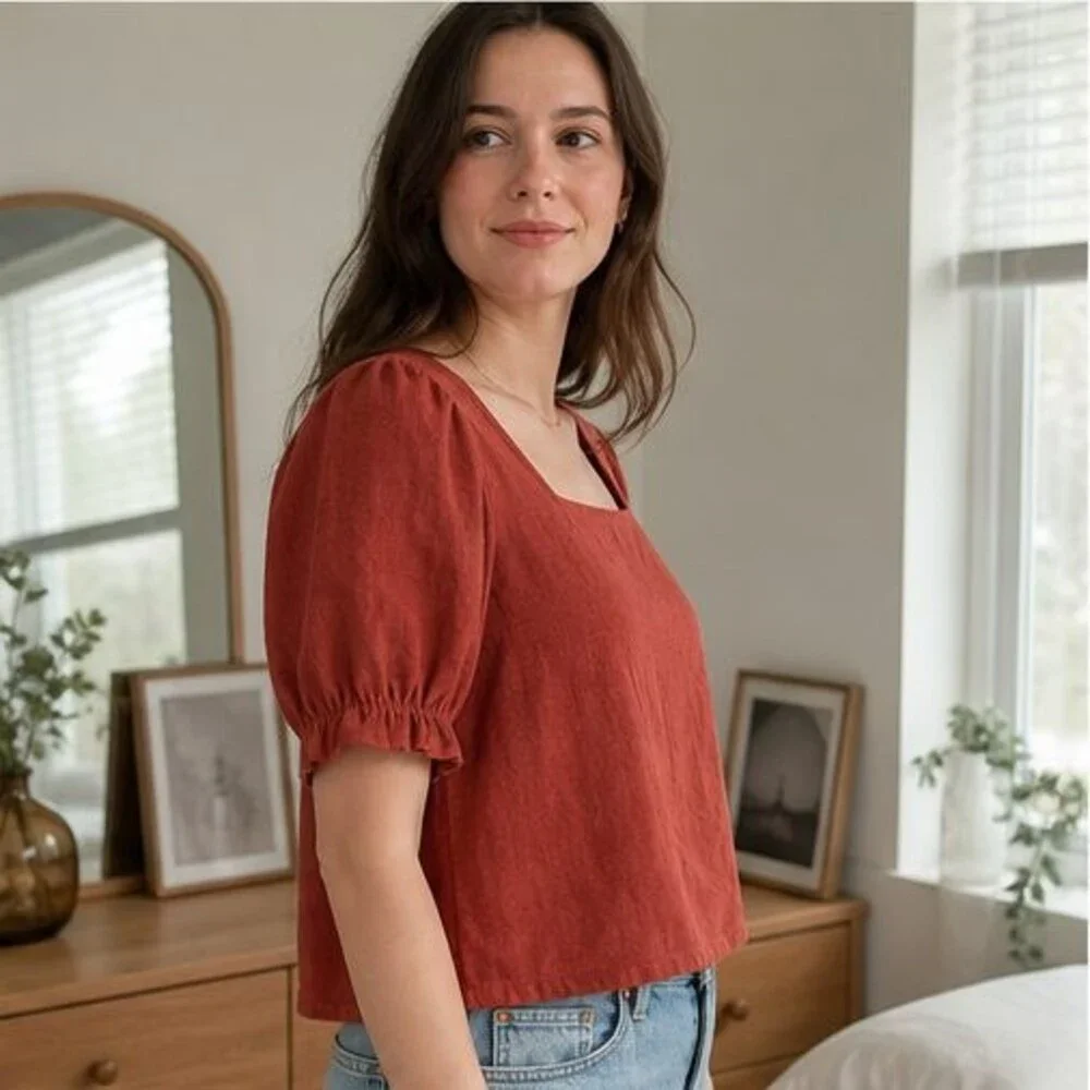 Sand Ruffle Blouse